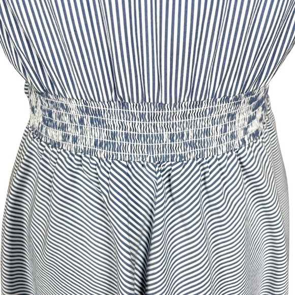 INC Blue White Size 6 Sleeveless Handkerchief Shirtdress Preppy Nautical Spring - Picture 8 of 10